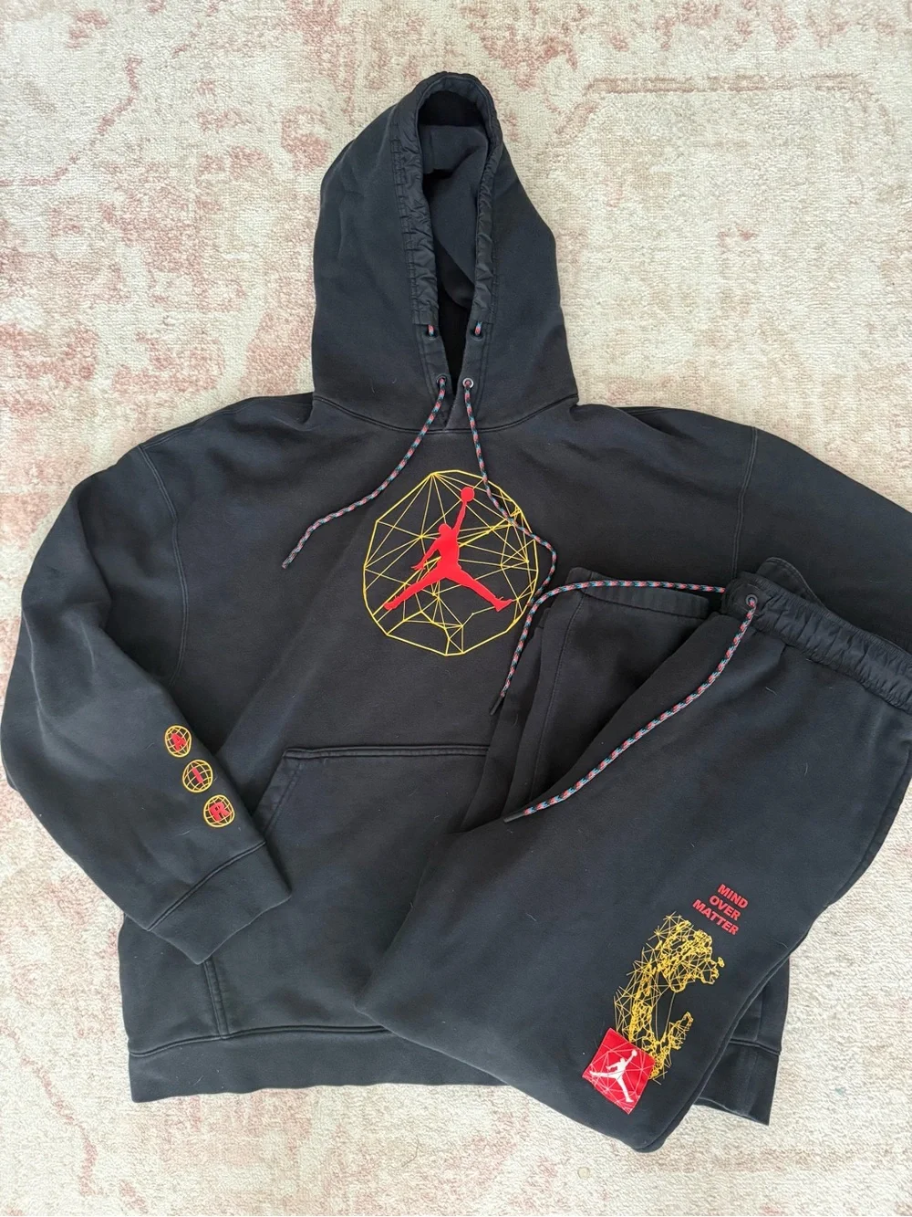 Jordan Black Matching Set Pullover Hoodie and Sweatpants